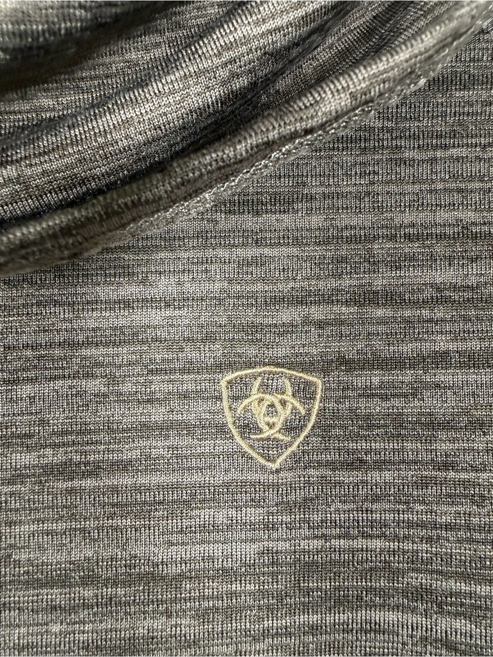 Ariat Brown Marled Gridwork Cowl Neck Top - Granola, Outdoors, Base layer - Picture 2 of 12
